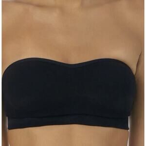 On Gossamer Cabana Black Cotton Seamless Strapless Bandeau G5312 Size Small